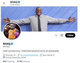 Shaq Twitter Account